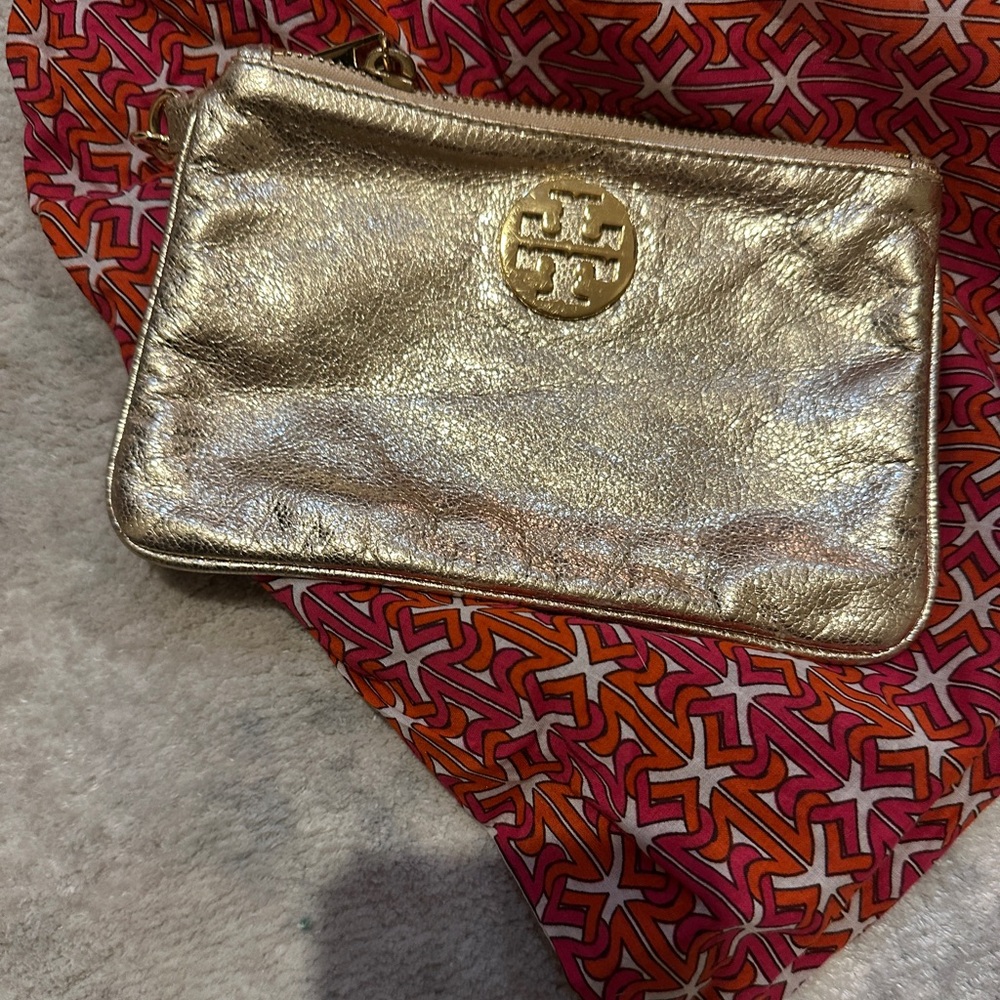 Tory Burch Gold Clutch Bag
